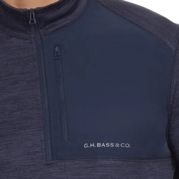 G.H. Bass Men's Quarter Zip Fleece Top - Picture 2 of 3